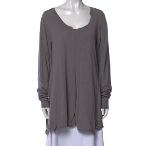 Rundholz Knit Lightweight Tunic Top Size L, Khaki Grey